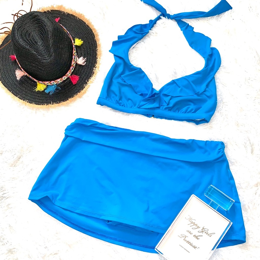 Two piece skirted bathing suit  by CHAPS. S 8/10